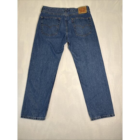 Levi's Jeans Mens 36x29 Blue 505 Regular Fit Straight Leg Medium Wash - Picture 4 of 11